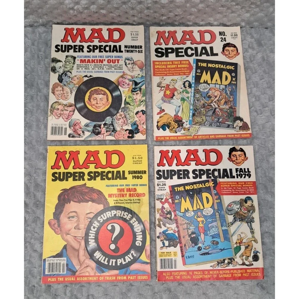 Lot MAD Magazine Super Special Bonus Comics Intact 24 26 With Record Summer 1980